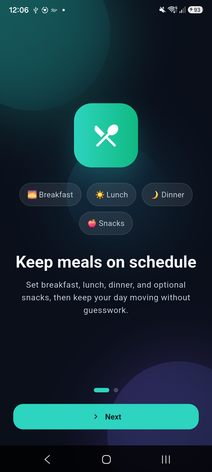 Meal Whisper onboarding screenshot
