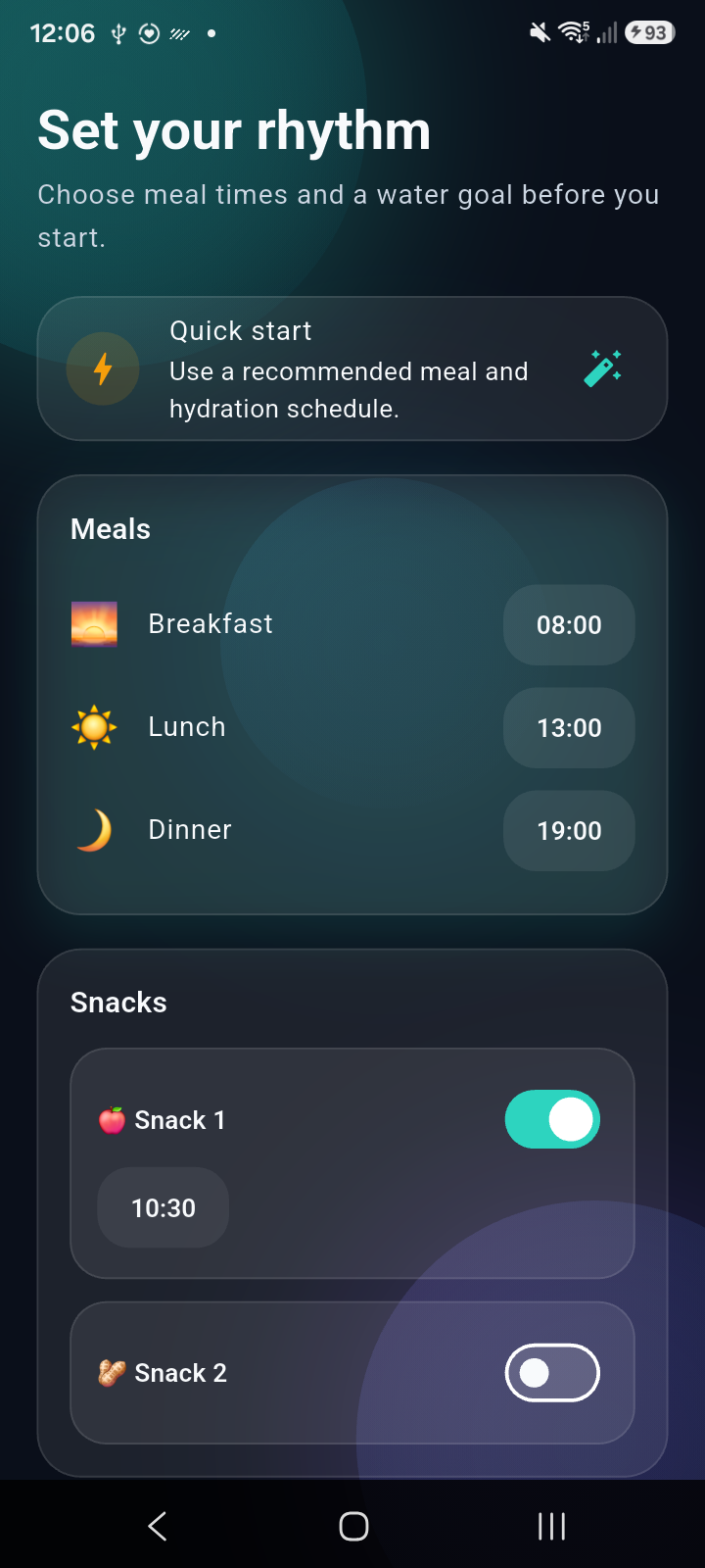 Meal Whisper setup screenshot